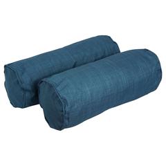 20-inch by 8-inch Double-corded Spun Polyester Bolster Pillows with Inserts (Set of 2) 9814-CD-S2-REO-SOL-16