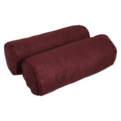 20-inch by 8-inch Double-corded Spun Polyester Bolster Pillows with Inserts (Set of 2) 9814-CD-S2-REO-SOL-17