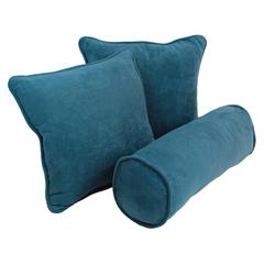 Double-corded Solid Microsuede Throw Pillows with Inserts (Set of 3) 9815-CD-S3-MS-TL