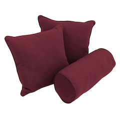 Double-corded Solid Twill Throw Pillows with Inserts (Set of 3)
