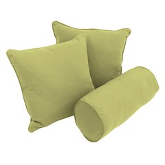 Double-corded Solid Twill Throw Pillows with Inserts (Set of 3)