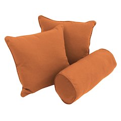 Double-corded Solid Twill Throw Pillows with Inserts (Set of 3)