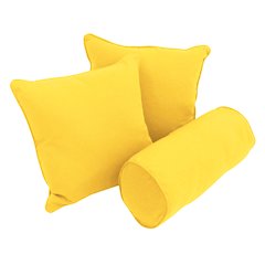 Double-corded Solid Twill Throw Pillows with Inserts (Set of 3)