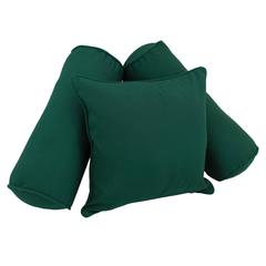 Double-corded Solid Twill Throw Pillows with Inserts (Set of 3) - Forest Green
