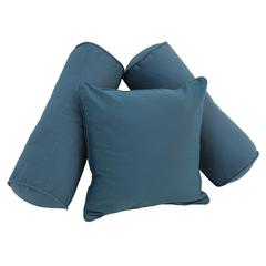 Double-corded Solid Twill Throw Pillows with Inserts (Set of 3) 9816-CD-S3-TW-IN