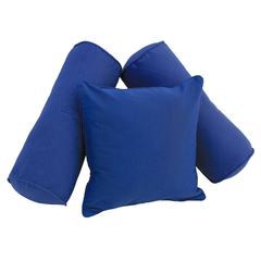 Double-corded Solid Twill Throw Pillows with Inserts (Set of 3) 9816-CD-S3-TW-RB