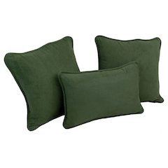 Double-corded Solid Microsuede Throw Pillows with Inserts (Set of 3)
