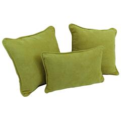 Double-corded Solid Microsuede Throw Pillows with Inserts (Set of 3) 9817-CD-S3-MS-ML