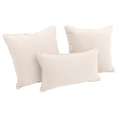 Double-corded Solid Twill Throw Pillows with Inserts (Set of 3), Natural