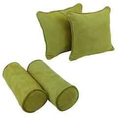 Double-corded Solid Microsuede Throw Pillows with Inserts (Set of 4)  9818-CD-S4-MS-ML