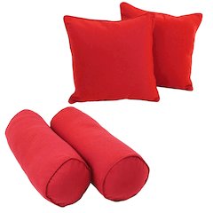 Double-corded Solid Twill Throw Pillows with Inserts (Set of 4)