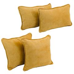 Double-corded Solid Microsuede Throw Pillows with Inserts (Set of 4)  9819-CD-S4-MS-LM