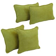 Double-corded Solid Microsuede Throw Pillows with Inserts (Set of 4)  9819-CD-S4-MS-ML