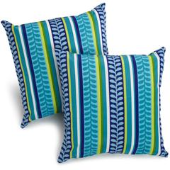 Blazing Needles 17-inch Outdoor Knife Edge Throw Pillows (Set of 2)