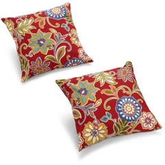 Blazing Needles 17-inch Outdoor Knife Edge Throw Pillows (Set of 2)