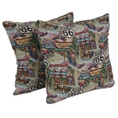 17-inch Tapestry Throw Pillows with Inserts (Set of 2) 9910-S2-ZP-ID-054