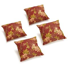 17-inch Square Solid Polyester Outdoor Throw Pillows (Set of 4)