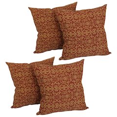 17-inch Square Solid Polyester Outdoor Throw Pillows (Set of 4)