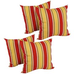 17-inch Square Solid Polyester Outdoor Throw Pillows (Set of 4)