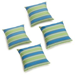 17-inch Square Solid Polyester Outdoor Throw Pillows (Set of 4)