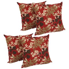 17-inch Square Solid Polyester Outdoor Throw Pillows (Set of 4)