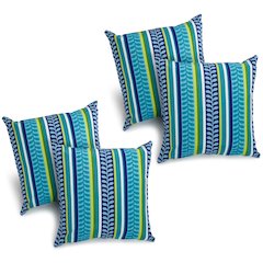17-inch Square Solid Polyester Outdoor Throw Pillows (Set of 4)
