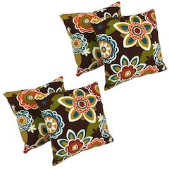 17-inch Square Solid Polyester Outdoor Throw Pillows (Set of 4)