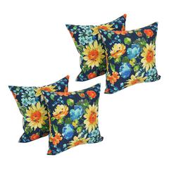 17-inch Square Pattern Polyester Outdoor Throw Pillows (Set of 4) 9910-S4-REO-59