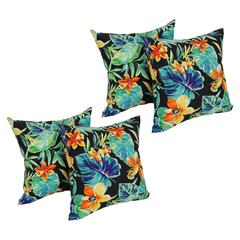 17-inch Square Pattern Polyester Outdoor Throw Pillows (Set of 4) 9910-S4-REO-62