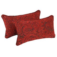 20-inch by 12-inch Double-corded Patterned Jacquard Chenille Back Support PIllows with Inserts (Set of 2)