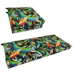 Set of Three Outdoor Spun Polyester Settee Cushion Set