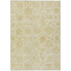 Machine Washable Indoor/Outdoor Chantille Gold 3' x 5' Rug