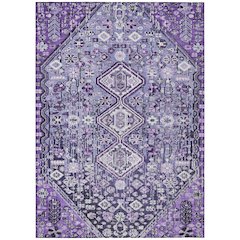 Machine Washable Indoor/Outdoor Chantille Purple 3' x 5' Rug