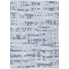 Machine Washable Indoor/Outdoor Chantille Blue 3' x 5' Rug