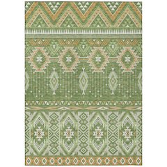 Machine Washable Indoor/Outdoor Chantille Green 3' x 5' Rug