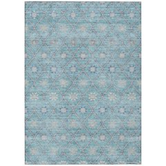 Machine Washable Indoor/Outdoor Chantille Teal 3' x 5' Rug