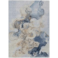 Machine Washable Indoor/Outdoor Chantille Denim 3' x 5' Rug