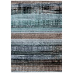 Machine Washable Indoor/Outdoor Chantille Teal 3' x 5' Rug