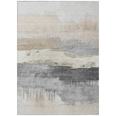 Machine Washable Indoor/Outdoor Chantille Ivory 3' x 5' Rug