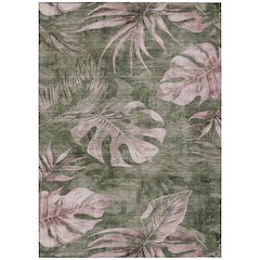 Machine Washable Indoor/Outdoor Chantille Olive 3' x 5' Rug