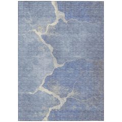 Machine Washable Indoor/Outdoor Chantille Denim 3' x 5' Rug