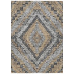 Machine Washable Indoor/Outdoor Chantille Khaki 3' x 5' Rug