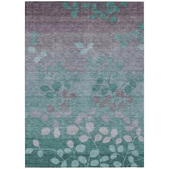 Machine Washable Indoor/Outdoor Chantille Teal 3' x 5' Rug