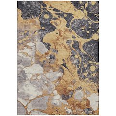 Machine Washable Indoor/Outdoor Chantille Gold 3' x 5' Rug