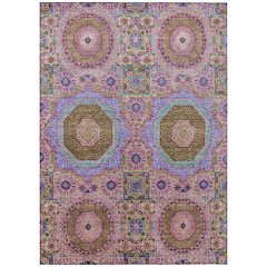 Machine Washable Indoor/Outdoor Chantille Pink 3' x 5' Rug