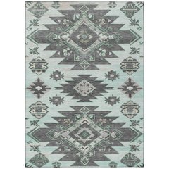 Machine Washable Indoor/Outdoor Chantille Mint 3' x 5' Rug