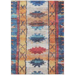 Machine Washable Indoor/Outdoor Chantille Navy 3' x 5' Rug