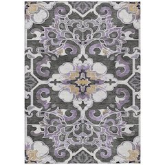 Machine Washable Indoor/Outdoor Chantille Purple 3' x 5' Rug