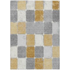 Machine Washable Indoor/Outdoor Chantille Gold 3' x 5' Rug