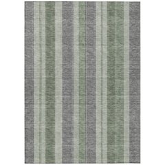 Machine Washable Indoor/Outdoor Chantille Green 3' x 5' Rug